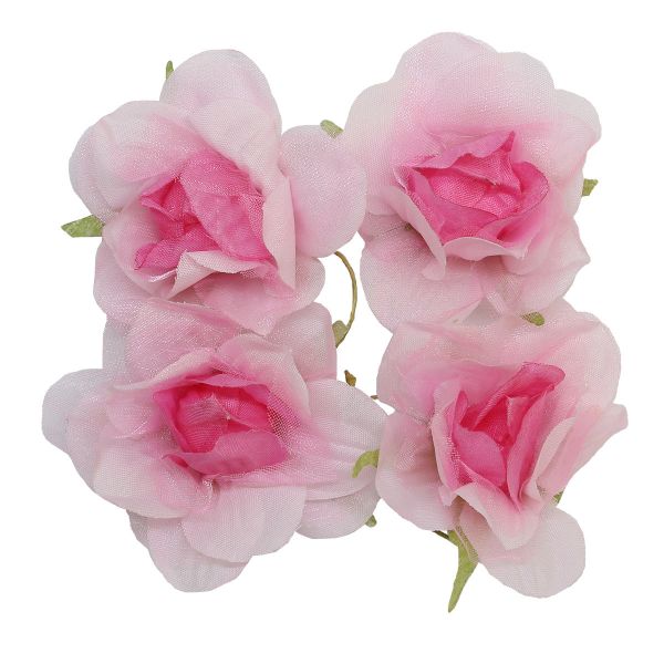 Цветы искусственные декоративные 5,5х2,5см, 4 шт, Астра, F07 бело-розовый