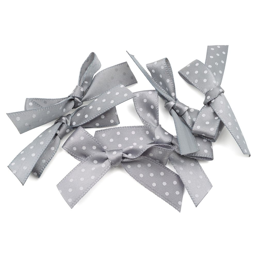 Бантики пришивные 3х2 см, 8 шт, св. серый горох