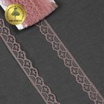 Кружево отделочное в стиле "трикотаж" 12 мм 150-2, цв.14 лиловый, 9.14м