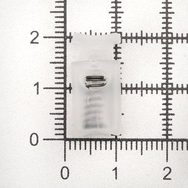 Фиксатор (зажим) для шнура пластик 1 отв., ⌀4.5 мм, 19х9 мм, цилиндр, ПП, прозрачный, 100 шт