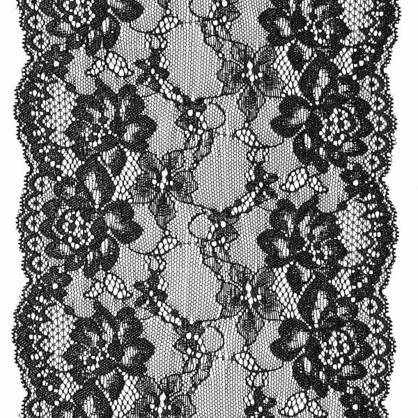 Кружево бельевое эластичное 180 мм / 13.72 м, цв. C580 черный