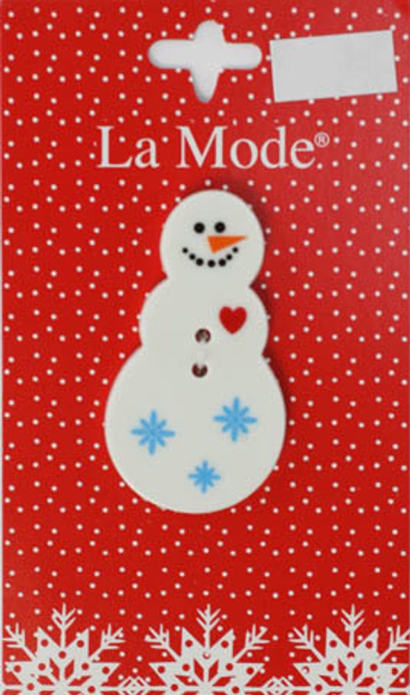 Украшения декоративные пуговицы LA MODE CRISTMAS Снеговик