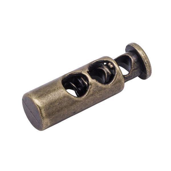 Фиксатор (зажим) для шнура металл 25 мм, 2отв. металл (латунь), 20 шт