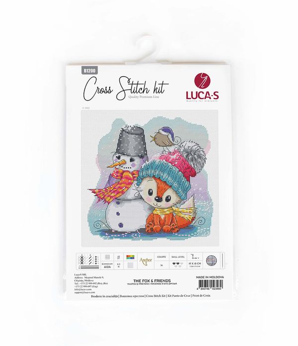 Набор для вышивания нитками Luca-S, Лисёнок и его друзья, 19х18 см
