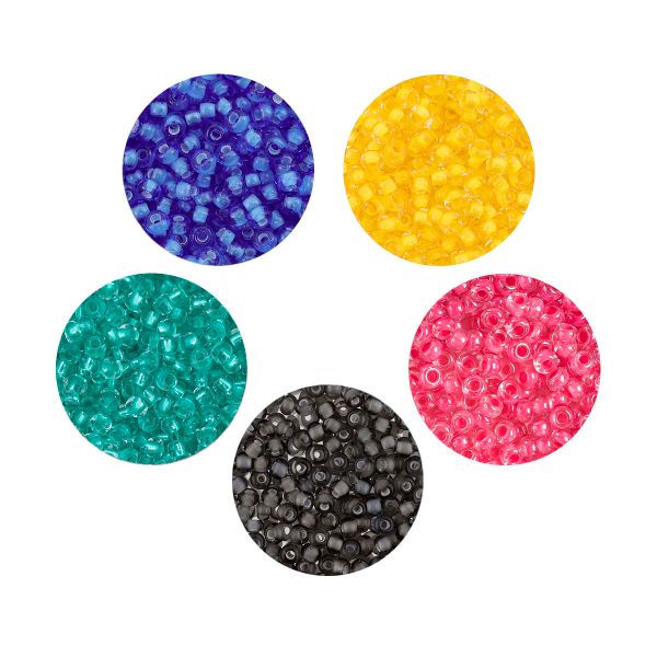Набор бисера Preciosa 085, 5 цветов по 20 гр, № 10/0 (2.3 мм), диаметр 2,3 мм, 100 гр