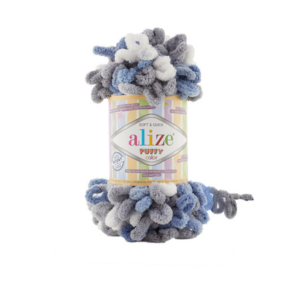 Пряжа Alize (Ализе) Puffy Color / уп.5 мот. по 100 г, 9м, 6075 секционный A