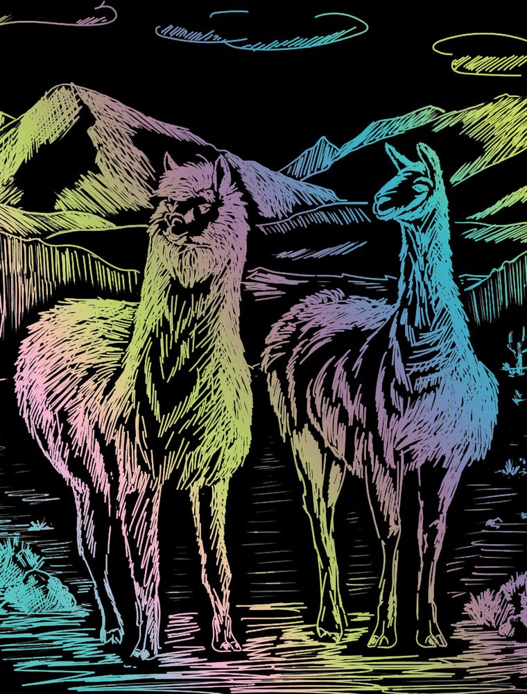 Набор для творчества Гравюра 20х25.5 см, №37 Ламы (мульти), Hobbius SGHK