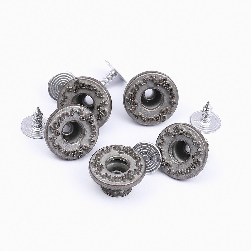 Пуговицы джинсовые ⌀15 мм, фиксированная ножка, сталь, античная медь, 100 шт