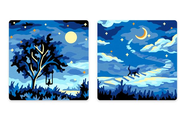 Картина по номерам Фрея PNBM-024, Лунная лестница, (на магните) 9х9 см