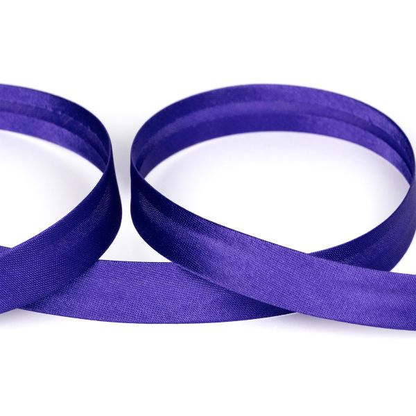 Косая бейка атласная 15 мм / 132±1 метра, В097 фиолетовый, NGK-15P