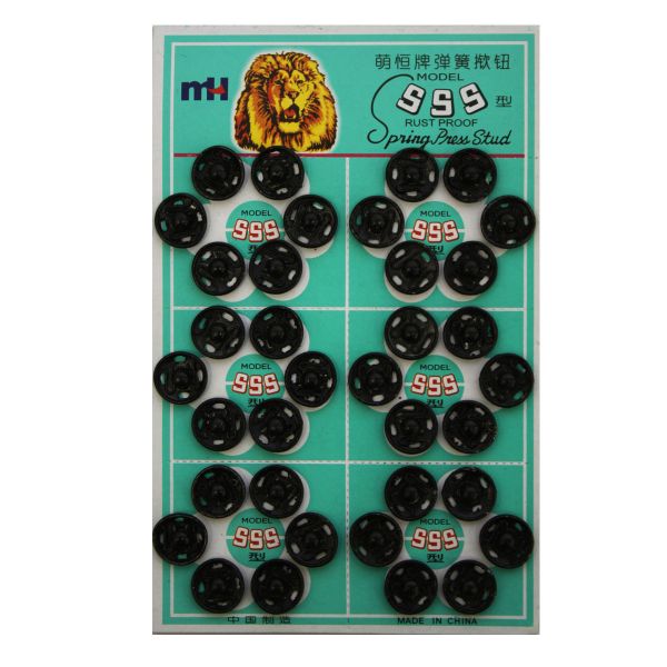 Кнопка пришивная металл ⌀12.0 мм, цв.черный Кф