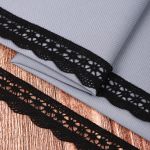Кружево вязаное (тесьма) 27 мм / 10 метров, хлопок, TBY.1005, черный