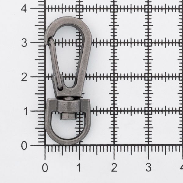 Карабин металл 10.0 мм (13х37 мм), цв.чер.никель, 20 шт