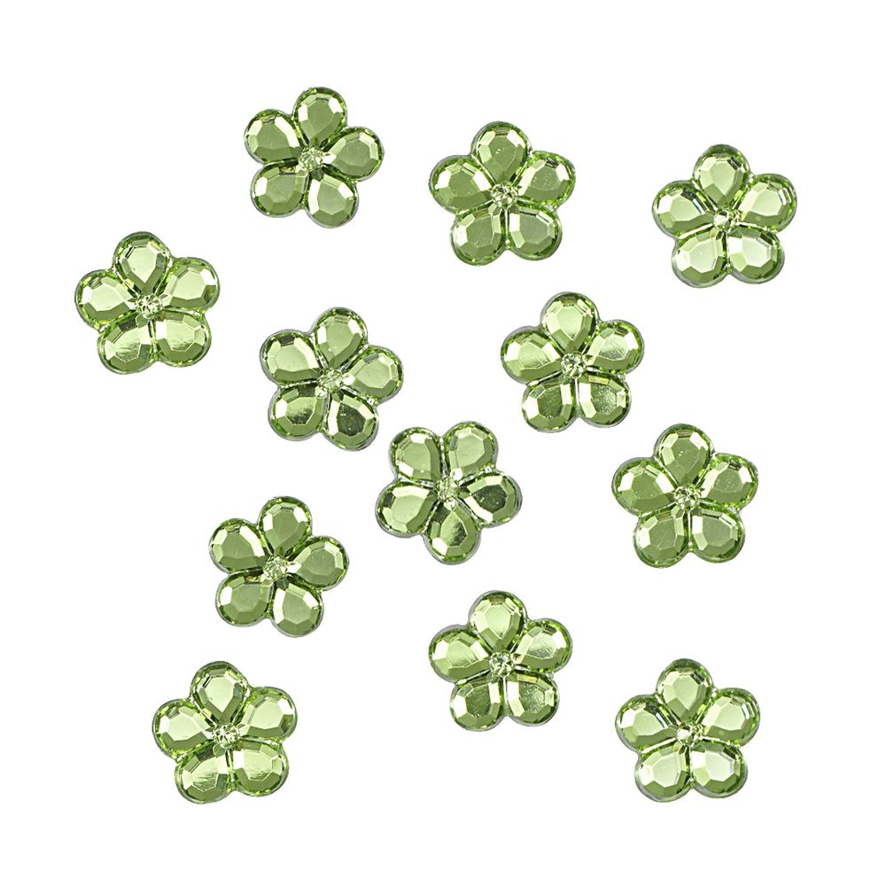 Кабошон декор подарков Цветы 14 мм, 15 шт, зеленый, Dress it up