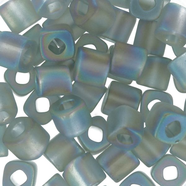 Бисер Toho Cube 4 мм, 25 г (5х5 г), 0176F серый/радужный/матовый