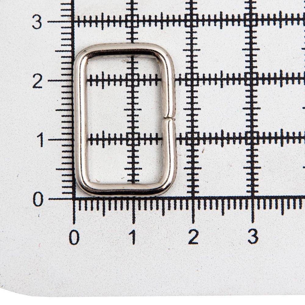 Рамка прямоугольная металл 20,5 мм (25,5, 17 мм, d-2,5 мм), никель, 50 шт