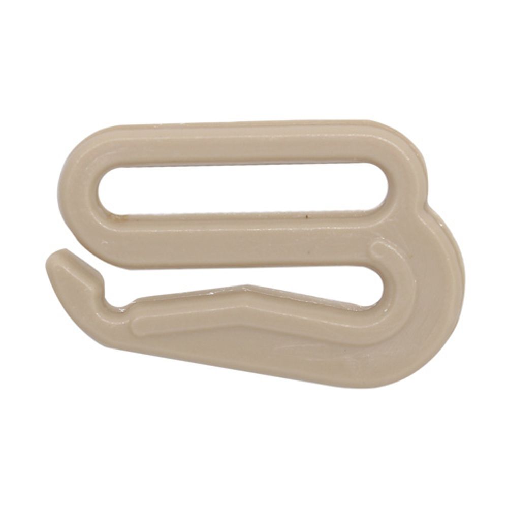 Крючки для бюстгальтера пластик 13.0 мм, 100 шт, бежевый