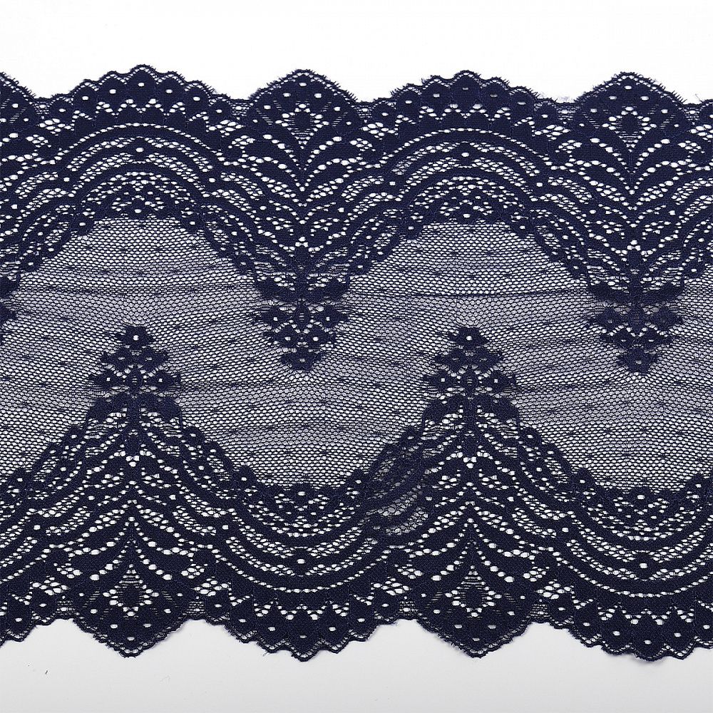 Кружево бельевое эластичное 230 мм / 3 м, 8036 цв.S919 т.синий, Kruzhevo