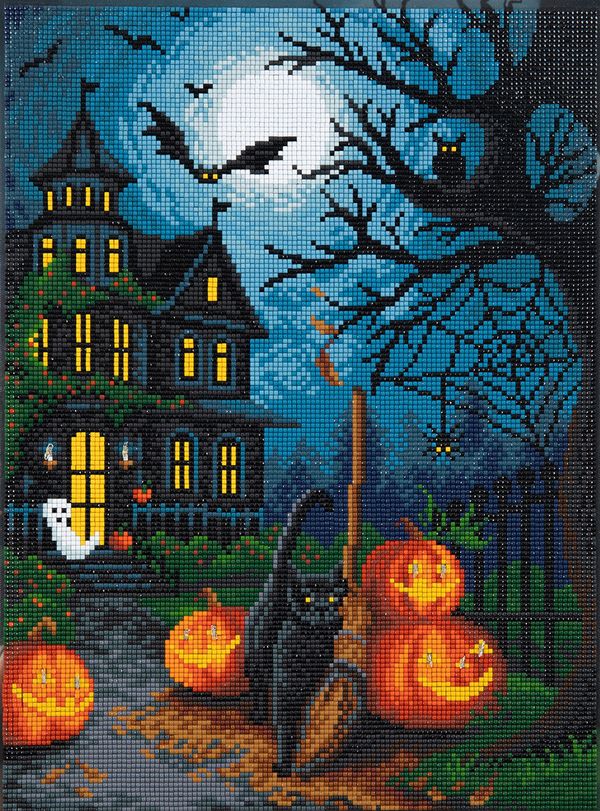 Алмазная (кристальная) мозаика Фрея ALDD-260, на подрамнике Хэллоуин (со светодиодами), 30х40 см