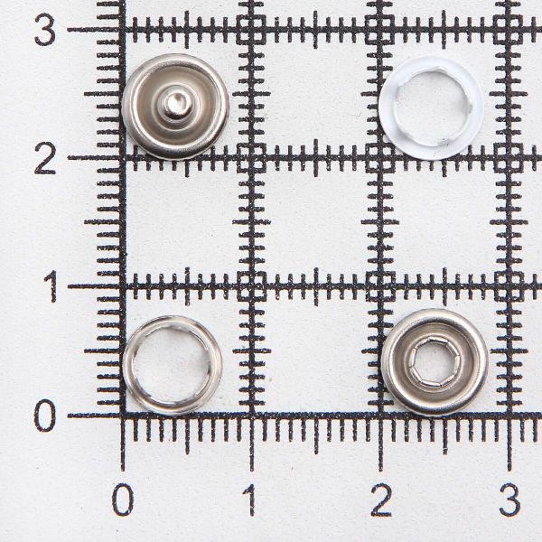 Кнопка рубашечная (джерси) открытая ⌀7.8 мм, ≈144 шт, ЛАТУНЬ (НЕРЖАВ.), эмаль, 101 белый матовый, NEW STAR