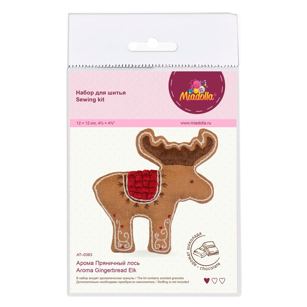 Набор для шитья игрушки Арома Пряничный лось 12 см, Miadolla AT-0383