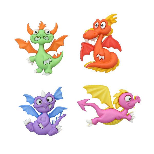 Украшения декоративные пуговицы Фигурки Драконьи сказки Dress It Up 8299
