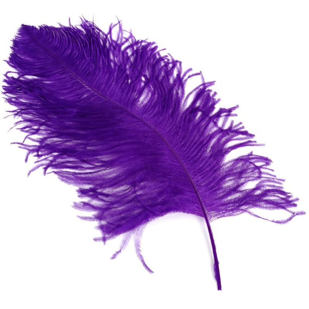 Перья страуса декоративные 40-45 см фиолетовый, уп.5 шт