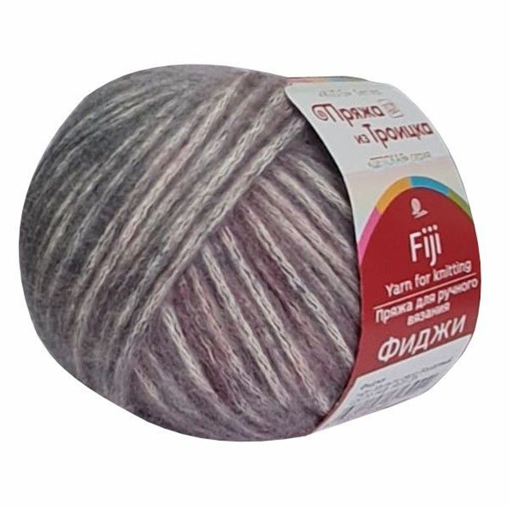 Пряжа Троицкая Фиджи / уп.5 мот. по 50 г, 95 м, 1431 мульти серо-бордовый