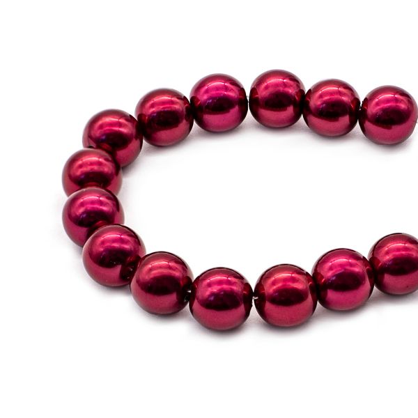 Бусины пластик (жемчуг) ⌀10 мм, 25 г, Astra&Craft, 015 NL малиновый