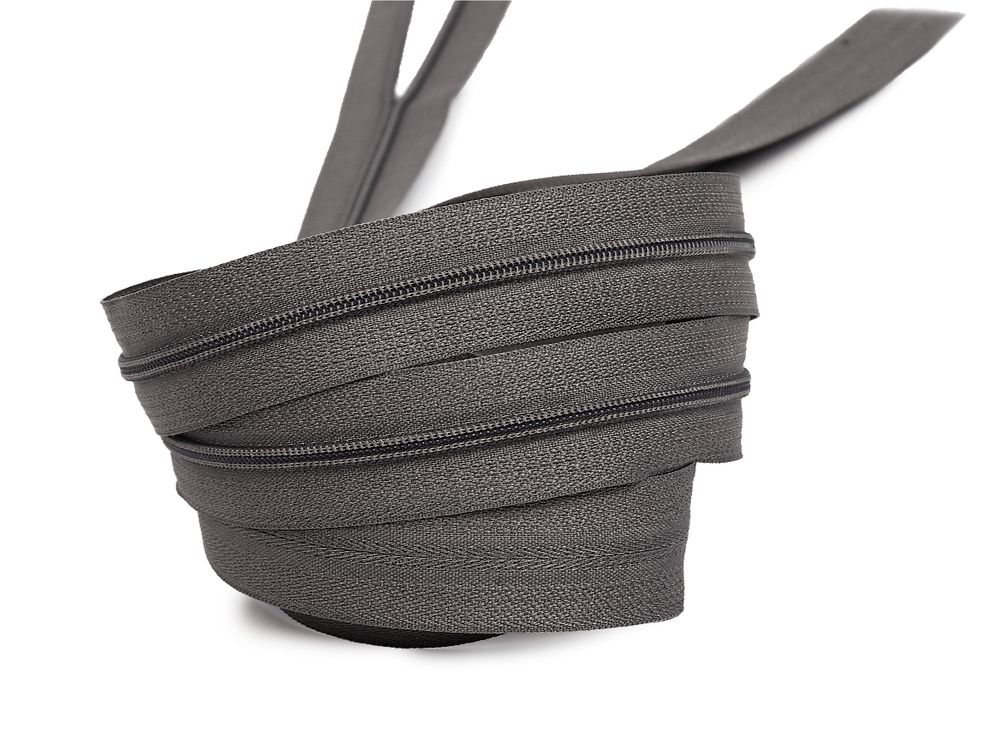 Молния рулонная витая (спираль) Т3 (3 мм) УСИЛЕННАЯ, НА БОБИНЕ, S-306 серый (цв.SBS) / кор. 1200 метров