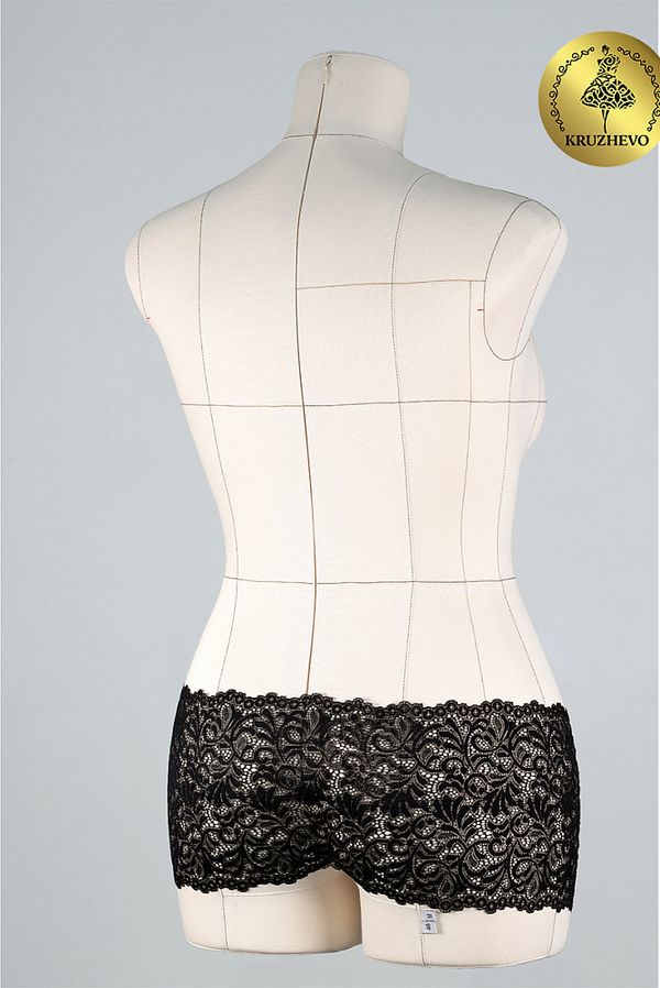 Кружево бельевое эластичное 220 мм / 3 м, цв.02 черный, Kruzhevo