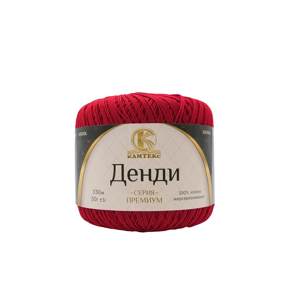 Пряжа Камтекс Денди / уп.10 мот. по 50 г, 330 м, 046 красный