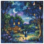 Набор для вышивания нитками LetiStitch L9942, Лунный сад 27х27см