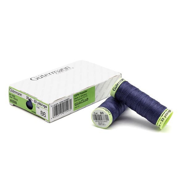 Нитки отделочные Gutermann Top Stitch, 30м, 086 фиолетовый джинс, 5 катушек