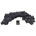 Этикетка-размерник 10х20мм, 100 шт/упак, черный фон/белый шрифт (MN) (M)