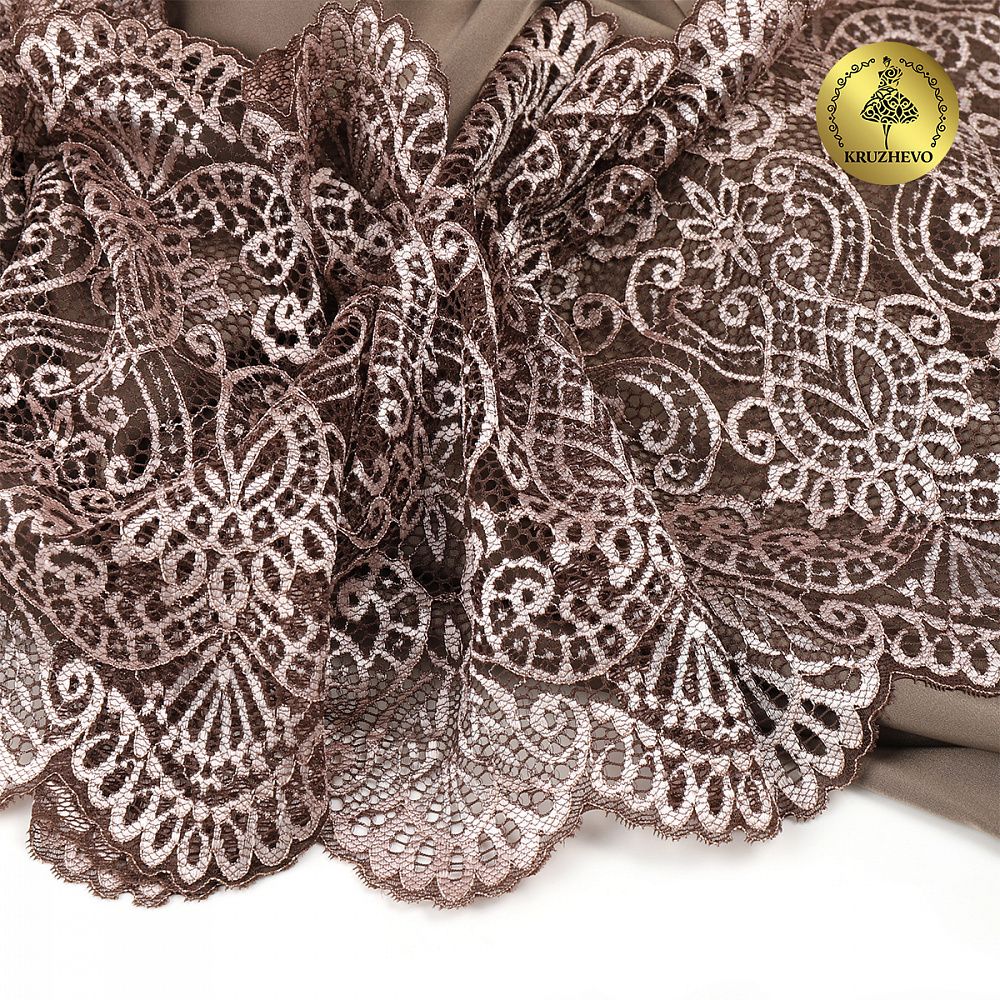 Кружево бельевое эластичное 225 мм / 3 м, 40992 цв.бежевый, Kruzhevo