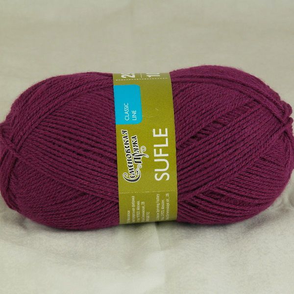 Пряжа Семеновская Sufle Суфле / уп.5 мот. по 100г, 292м, 11407 т.орхидея