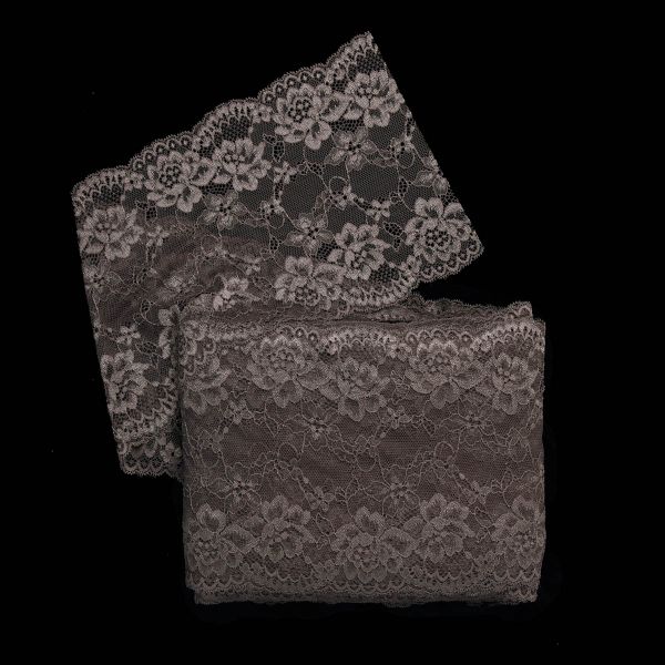 Кружево бельевое эластичное 180 мм / 13.72 м, цв. C072 шиншилла