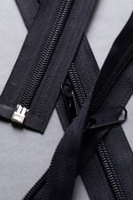 Молния спираль (витая) Т5 (5 мм) 1 зам., разъем., 140 см, 2-язычковая, 002 черный, G105 Gamma, 10 шт