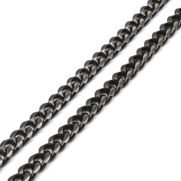 Цепь алюминиевая 6,5 мм, 5,0 мм, боб(10 м) (чер.никель) K17312