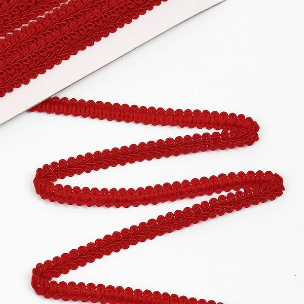 Тесьма Шанель плетеная 8 мм, 0384-0017 цв.26 красный уп.9м