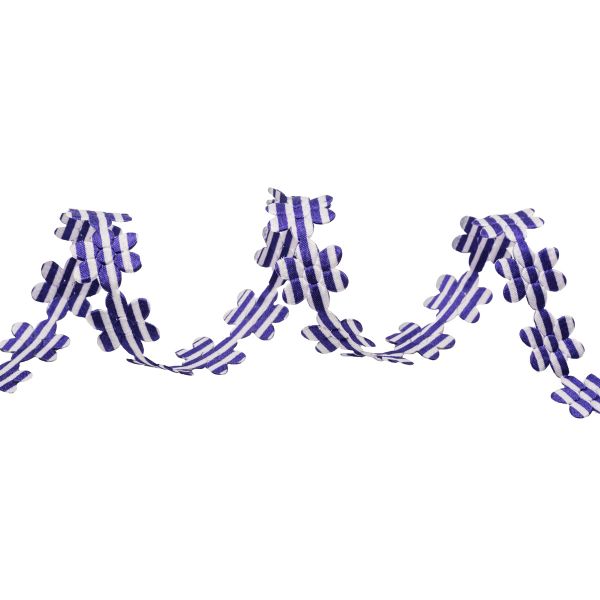 Лента фигурная Цветочки, 18.0 мм / 25 м (04 фиолетовый/белый), YH114