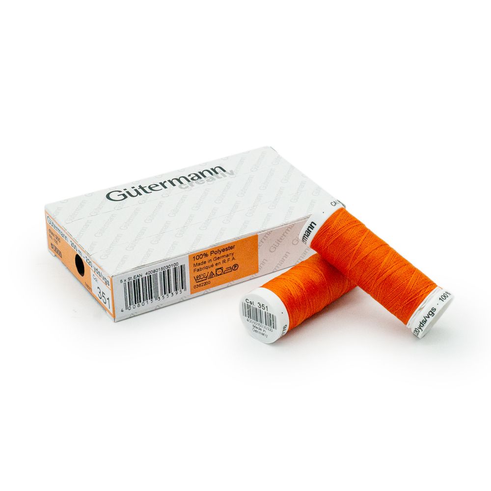 Нитки для трикотажа Gutermann Maraflex, 150м, 351 оранжевый, 5 катушек
