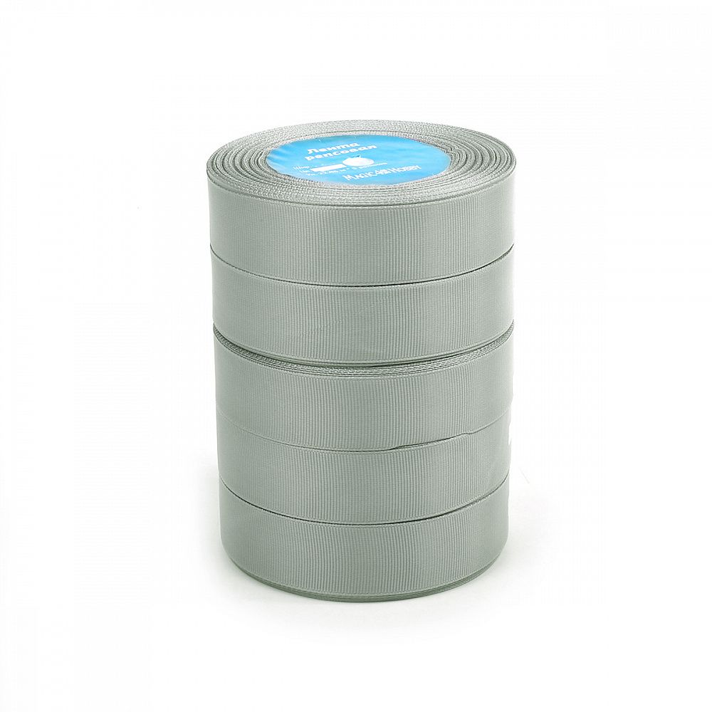 Лента репсовая (в рубчик) 25.0 мм цв.012 серый 5 шт по 22.86м (±1м)