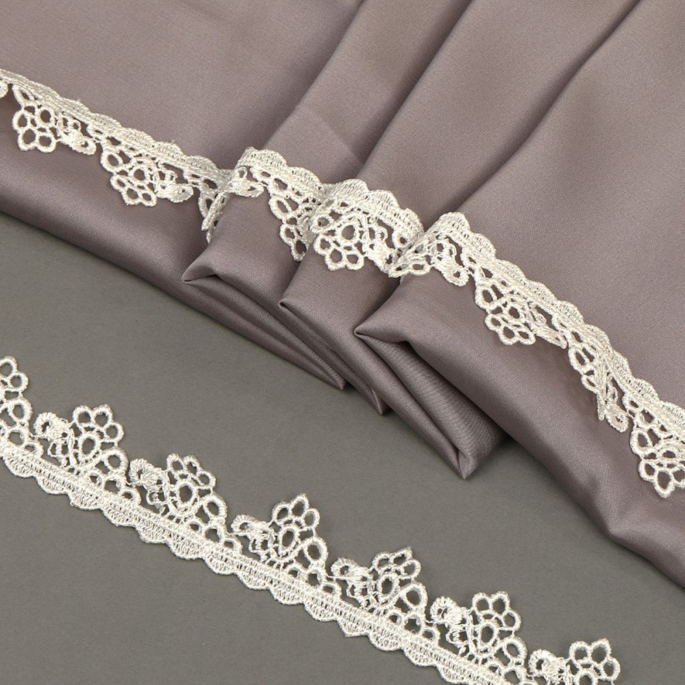 Кружево гипюр (плетёное) 25 мм, цв.3 молочный, уп. 9 м, Kruzhevo