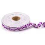Лента (тесьма) жаккардовая 18.0 мм / 25±1 метров, рис.9797, белый/фиолетовый, Gamma С3771Г17 рис.9797