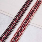 Стропа (ременная лента) 38 мм / 45.72 метра, [35.87 г/пог.м], с принтом, T0208 красный/т.синий/молочный, 3Al362