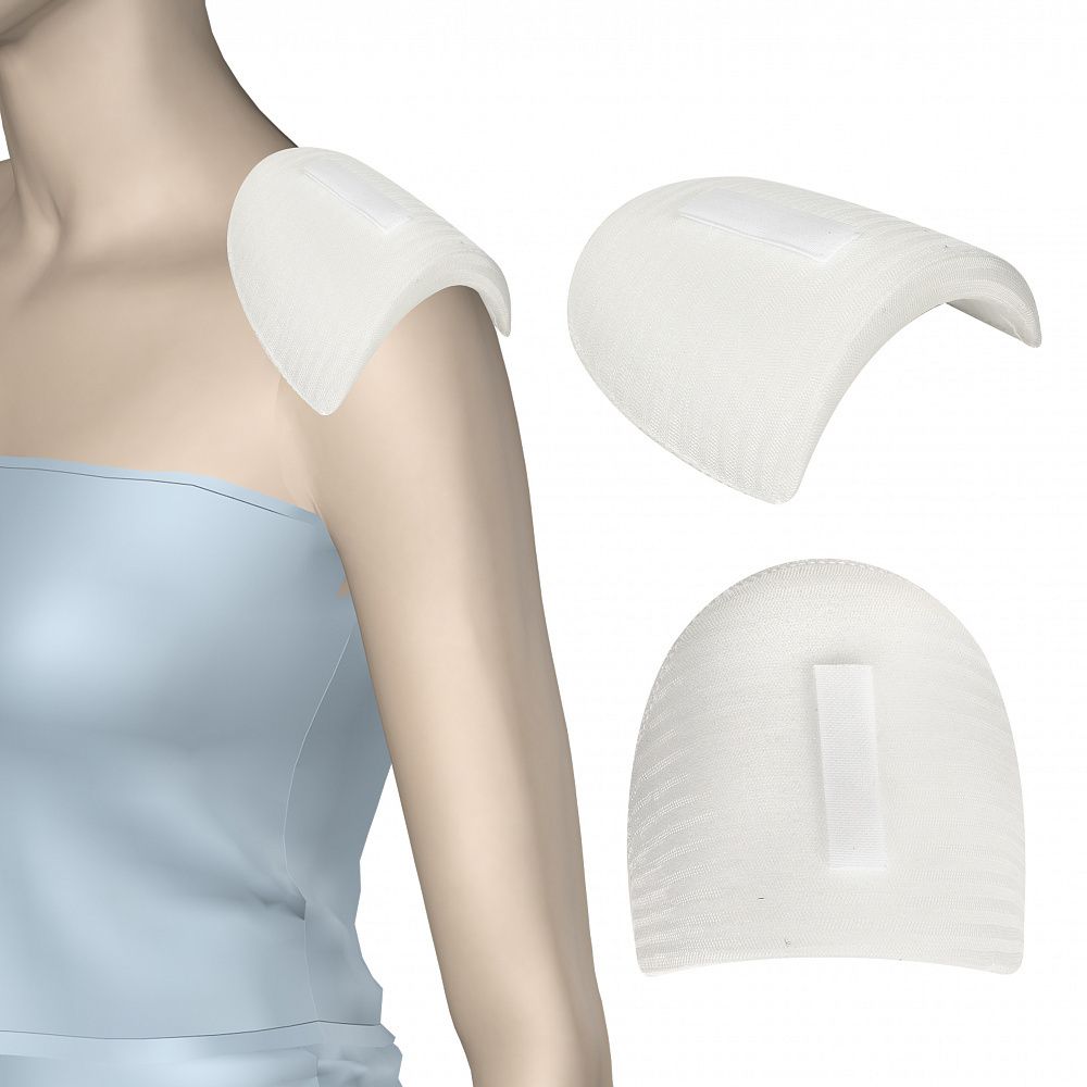 Плечевые накладки (подплечники) втачные на липучке 100х155х14 мм, Вк-14 белый, 10 пар