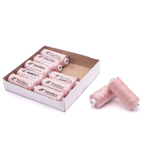 Нитки швейные бытовые Bestex 40/2, 365 м (400 ярд) / 10 кат., 029 нежно-розовый