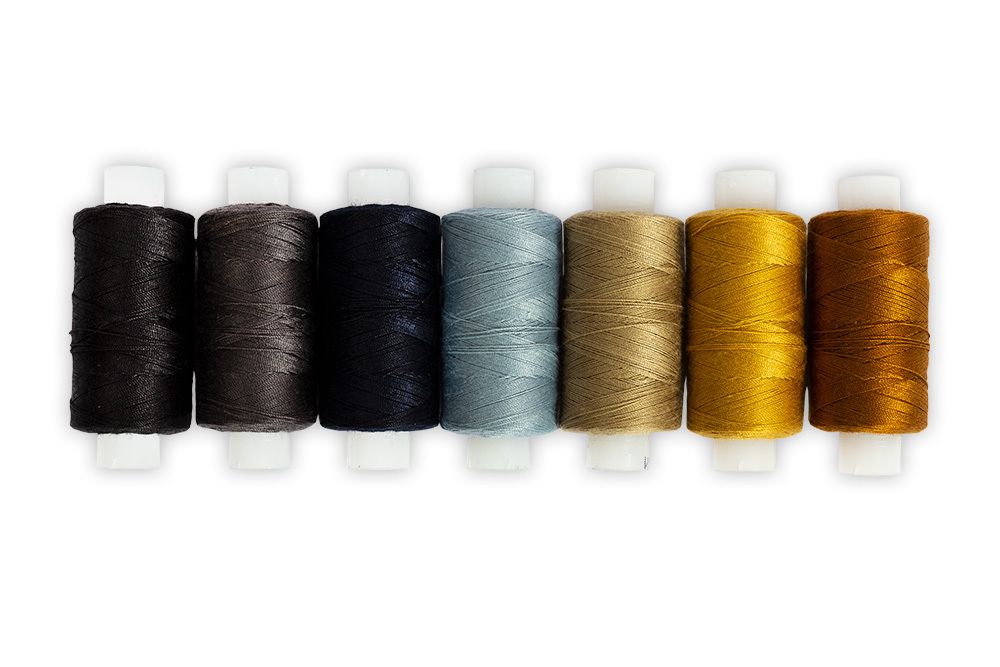 Швейные армированные нитки (набор) ПНК им.Кирова 70ЛЛ, 200 м / 7 кат., Джинс, ассорти